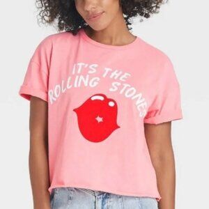 ROLLING STONES pink It's the Rolling Stones cropped boyfriend tee XXL, NWT